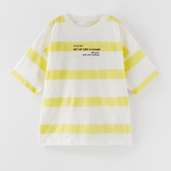 ZARA BOY STRIPED T-SHIRT 7T - Picture 1 of 1